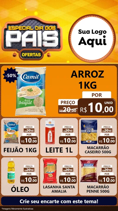 Modelo de Rede Social para Stories com o tema Especial Dia dos Pais para Supermercado