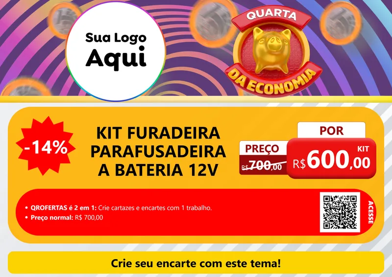 Modelo de Cartaz para Cartaz A4 Horizontal com o tema Quarta da Economia para Maquinas e Ferramentas