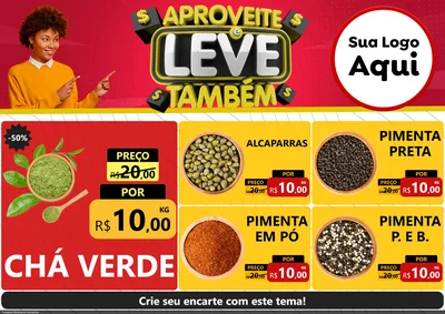 Modelo de Encarte para Encarte A4 Horizontal com o tema Aproveite e Leve Também para Produtos Naturais