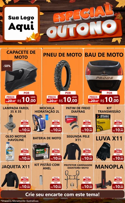 Modelo de Encarte para Encarte Grande com o tema Especial Outono para Moto peças