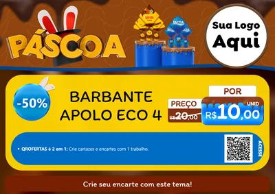 Modelo de Cartaz para Cartaz A4 Horizontal com o tema Páscoa para Armarinho e Aviamentos