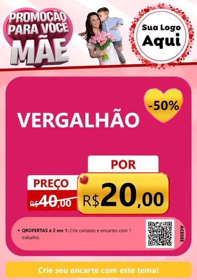 Modelo de Cartaz para Cartaz A4 Vertical com o tema Promoção Para Você Mãe para Ferragens