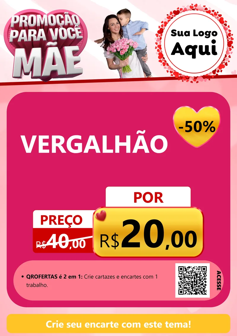 Modelo de Cartaz para Cartaz A4 Vertical com o tema Promoção Para Você Mãe para Ferragens