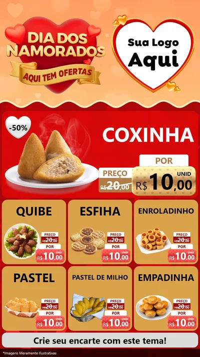 Modelo de Rede Social para Stories com o tema Dia dos Namorados - Aqui Tem Ofertas para Salgadaria