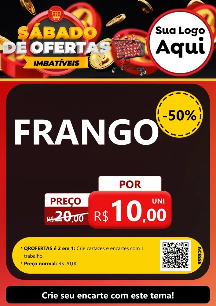Modelo de Cartaz para Cartaz A4 Vertical com o tema Sábado de Ofertas Imbatíveis para Assados