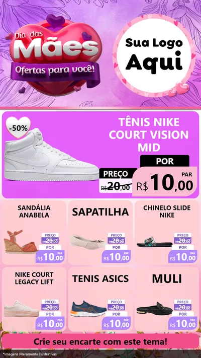 Modelo de Rede Social para Stories com o tema Dia das Mães Ofertas para Você! para Calçados