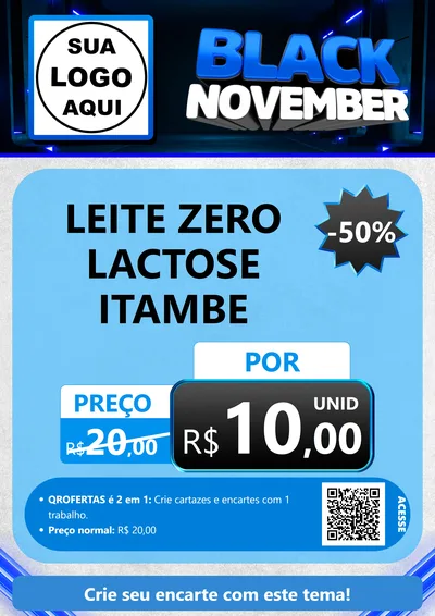 Modelo de Cartaz para Cartaz A4 Vertical com o tema Black November para Frios e Laticínios