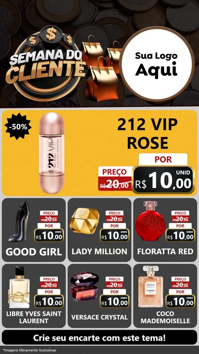 Modelo de Rede Social para Stories com o tema Semana do Cliente para Perfumes