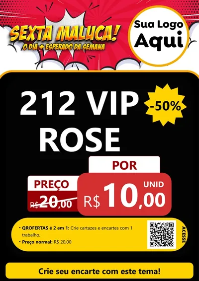 Modelo de Cartaz para Cartaz A4 Vertical com o tema Sexta Maluca! para Perfumes