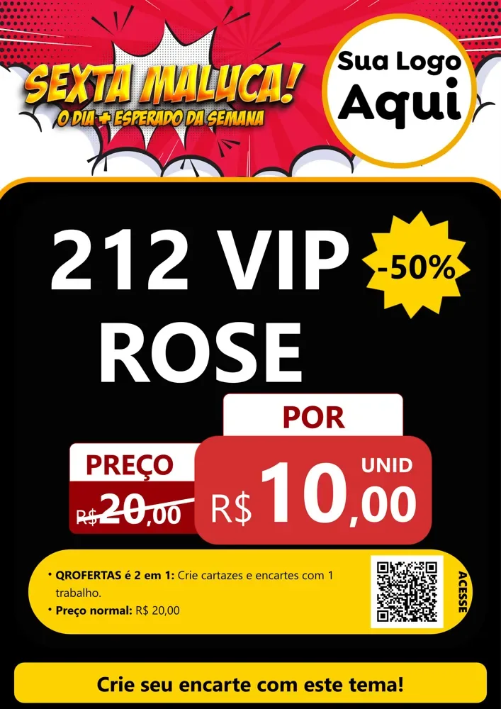 Modelo de Cartaz para Cartaz A4 Vertical com o tema Sexta Maluca! para Perfumes