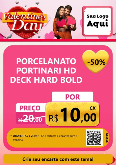 Modelo de Cartaz para Cartaz A4 Vertical com o tema Valentine's Day para Pisos e revestimentos