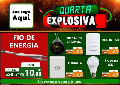 Modelo de Encarte para Encarte A4 Horizontal com o tema Quarta Explosiva para Materiais Elétricos