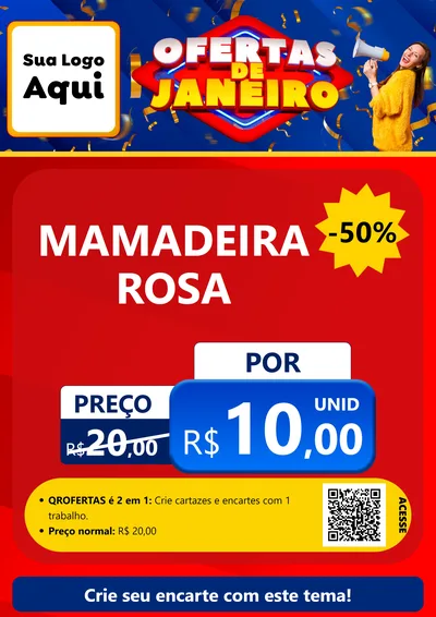 Modelo de Cartaz para Cartaz A4 Vertical com o tema Ofertas de Janeiro para Bebês