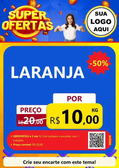 Modelo de Cartaz para Cartaz A4 Vertical com o tema Super Ofertas para Hortifrúti