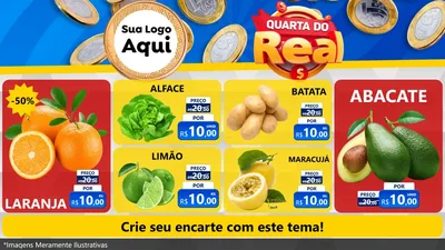 Modelo de TV para TV Horizontal com o tema Quarta do Real para Hortifrúti