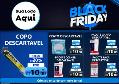 Modelo de Encarte para Encarte A4 Horizontal com o tema Black Friday para Embalagens