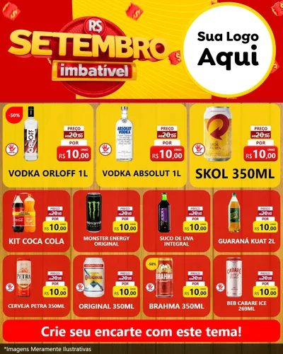 Modelo de Rede Social para Feed Instagram com o tema Setembro Imbatível para Distribuidora de bebidas