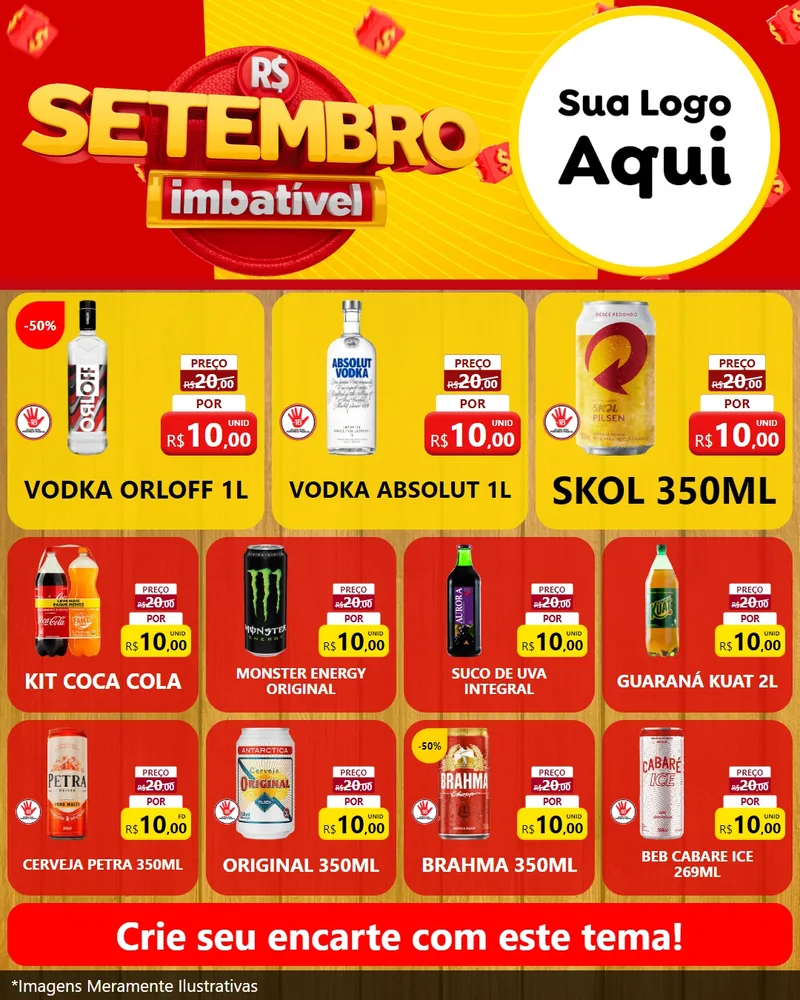 Modelo de Rede Social para Feed Instagram com o tema Setembro Imbatível para Distribuidora de bebidas