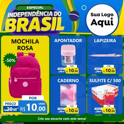 Modelo de Rede Social para Feed Facebook com o tema Especial Independência do Brasil para Papelaria