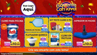 Modelo de TV para TV Horizontal com o tema Esquenta de Carnaval para Produtos para Piscina