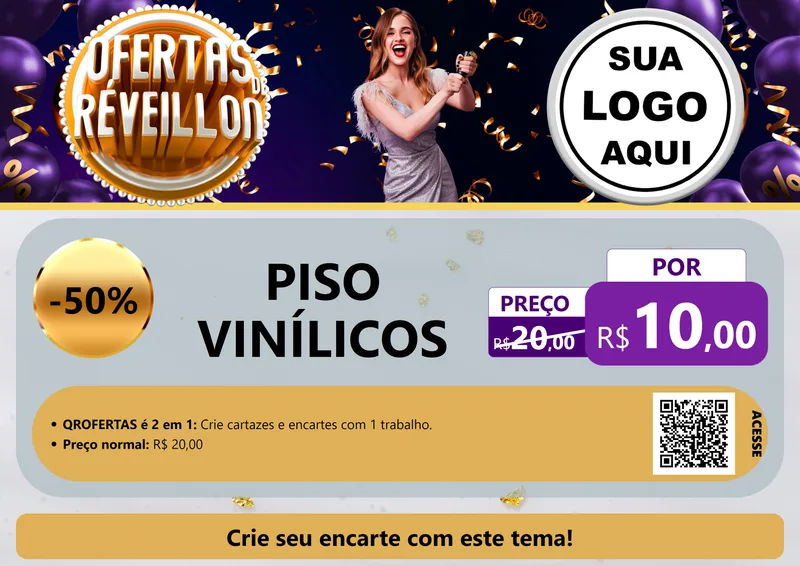 Modelo de Cartaz para Cartaz A4 Horizontal com o tema Ofertas de Réveillon para Material para Construção