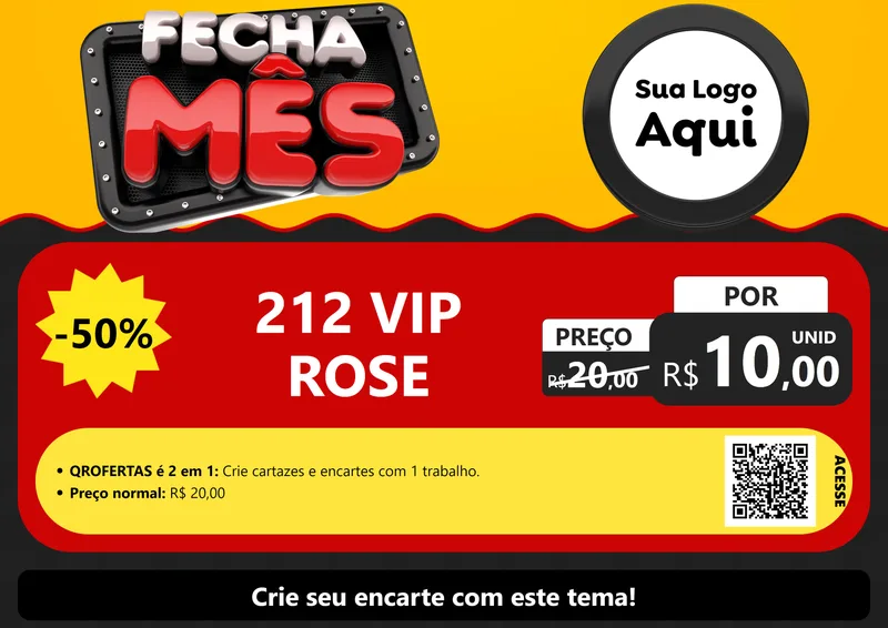 Modelo de Cartaz para Cartaz A4 Horizontal com o tema Fecha Mês para Perfumes