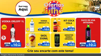 Modelo de TV para TV Horizontal com o tema Ofertas de Julho para Distribuidora de bebidas