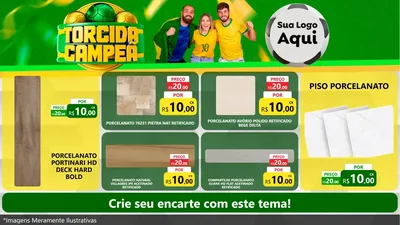 Modelo de TV para TV Horizontal com o tema Torcida Campeã - Copa para Pisos e revestimentos