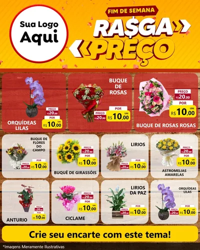 Modelo de Rede Social para Feed Instagram com o tema Fim de Semana Rasga Preços para Floricultura e jardim