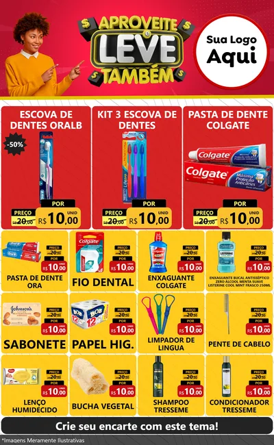 Modelo de Encarte para Encarte Grande com o tema Aproveite e Leve Também para Higiene Pessoal