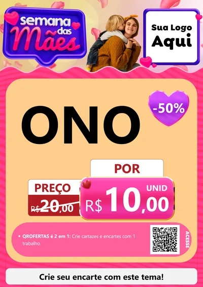 Modelo de Cartaz para Cartaz A4 Vertical com o tema Semana das Mães para Óticas