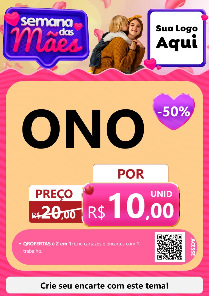 Modelo de Cartaz para Cartaz A4 Vertical com o tema Semana das Mães para Óticas