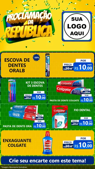 Modelo de TV para TV Vertical com o tema Proclamação da República para Higiene Pessoal