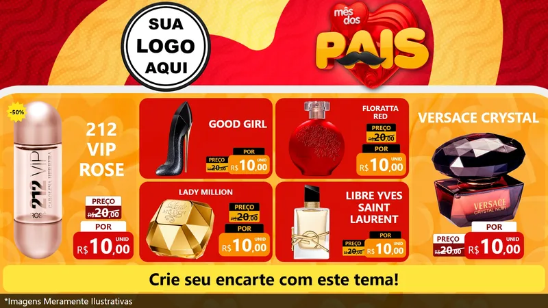 Modelo de TV para TV Horizontal com o tema Mês Dos Pais para Perfumes