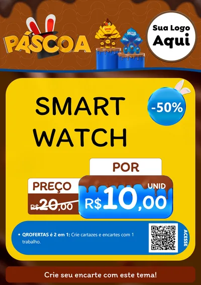 Modelo de Cartaz para Cartaz A4 Vertical com o tema Páscoa para Informática