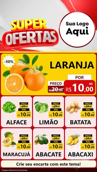 Modelo de Rede Social para Stories com o tema Super Ofertas para Hortifrúti