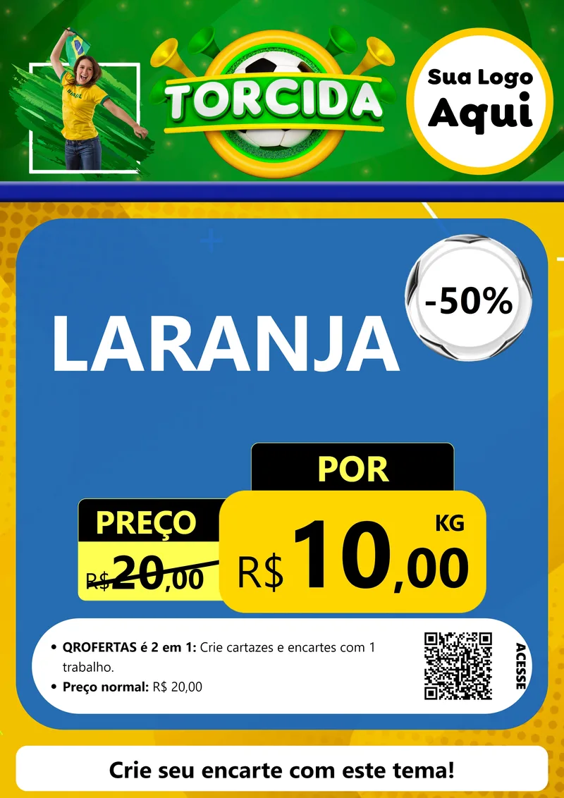 Modelo de Cartaz para Cartaz A4 Vertical com o tema Torcida para Hortifrúti