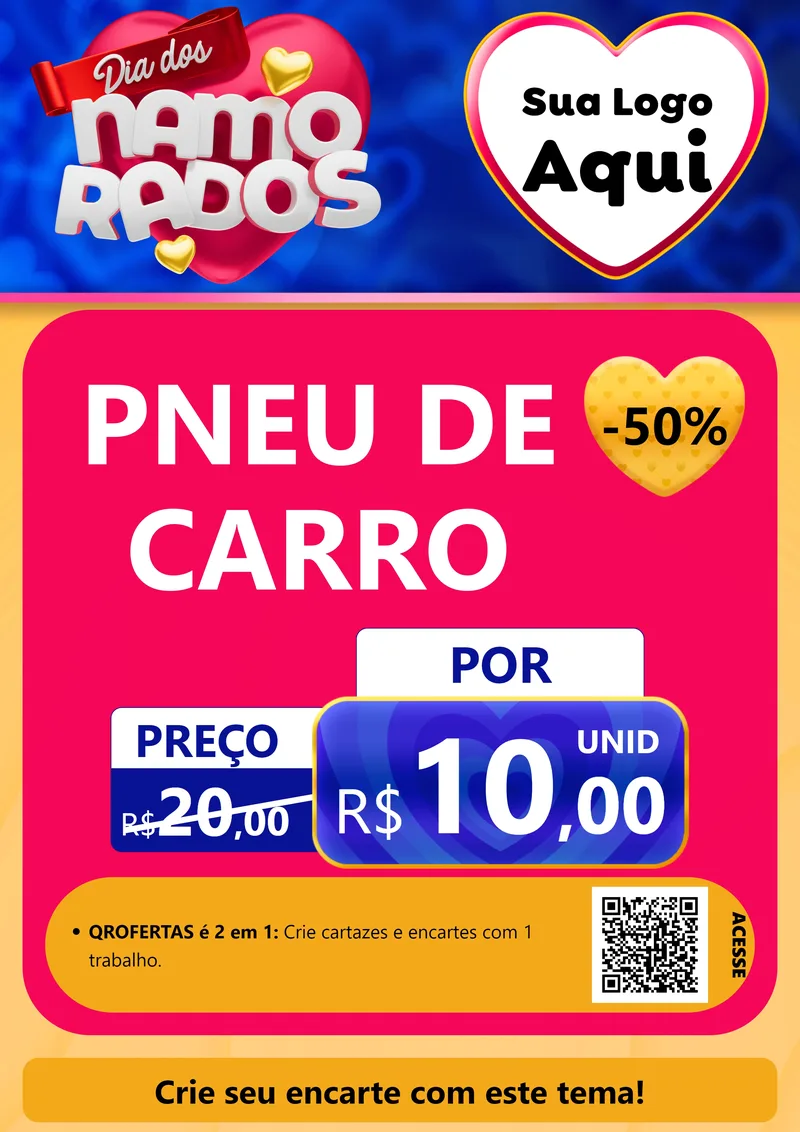 Modelo de Cartaz para Cartaz A4 Vertical com o tema Dia dos namorados para Auto peças