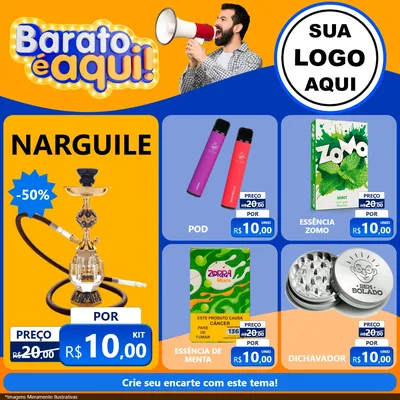 Modelo de Rede Social para Feed Facebook com o tema Barato é aqui para Tabacaria