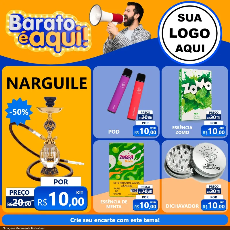 Modelo de Rede Social para Feed Facebook com o tema Barato é aqui para Tabacaria
