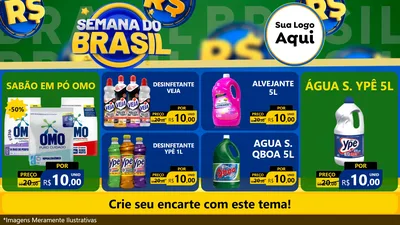 Modelo de TV para TV Horizontal com o tema Semana Do Brasil para Produtos de Limpeza