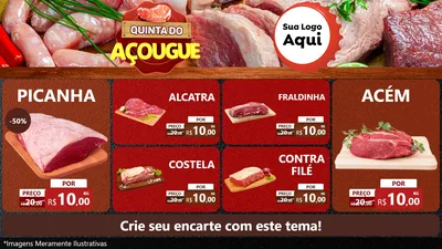 Modelo de TV para TV Horizontal com o tema Quinta do Açougue para Açougue