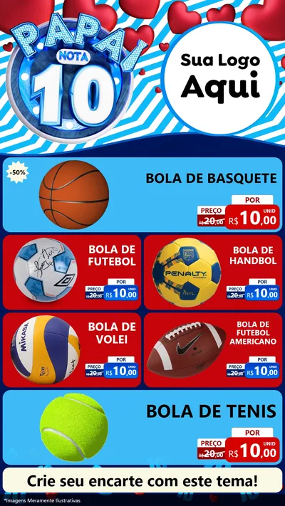 Modelo de TV para TV Vertical com o tema Papai Nota 10 para Artigos Esportivos