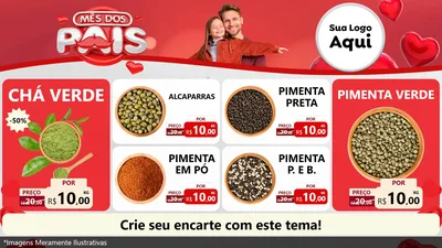 Modelo de TV para TV Horizontal com o tema Mês dos Pais para Produtos Naturais