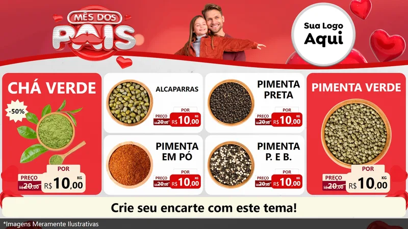 Modelo de TV para TV Horizontal com o tema Mês dos Pais para Produtos Naturais