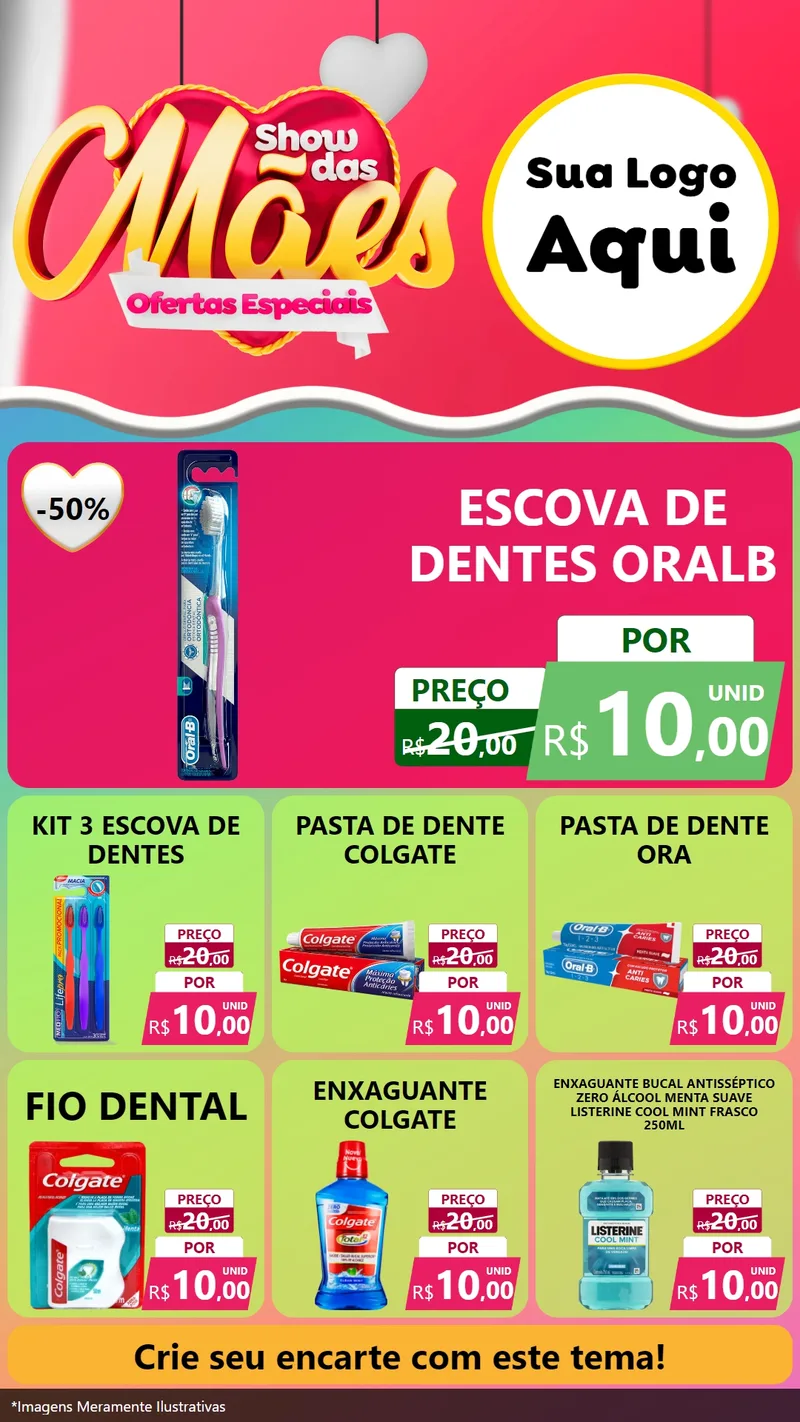 Modelo de Rede Social para Stories com o tema Show das Mães - Ofertas Especiais para Higiene Pessoal