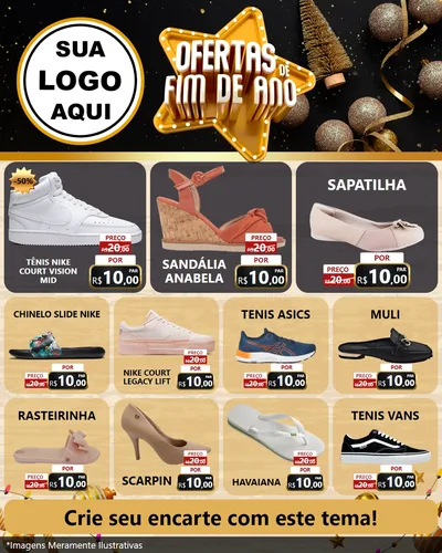 Modelo de Rede Social para Feed Instagram com o tema Ofertas de Fim de Ano para Calçados