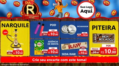 Modelo de TV para TV Horizontal com o tema Dia R - O Dia Mais Barato Do Mês para Tabacaria