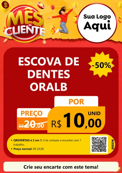 Modelo de Cartaz para Cartaz A4 Vertical com o tema Mês do Cliente para Higiene Pessoal