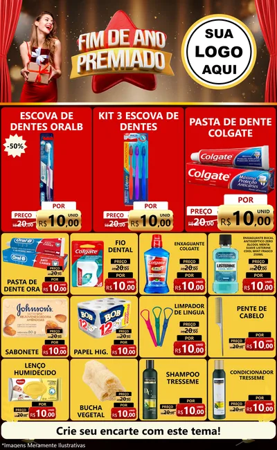 Modelo de Encarte para Encarte Grande com o tema Fim de Ano Premiado para Higiene Pessoal